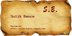 Sulik Bence névjegykártya